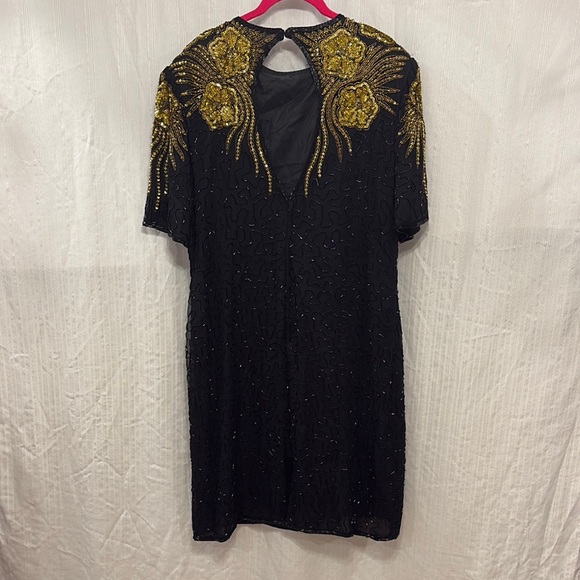 Vintage Fully Beaded Silk Shift Dress - Picture 3 of 8
